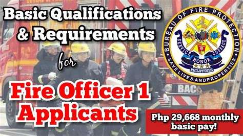 bfp fire officer 1 salary|Qualification Standards for Fire Officer 1 (FO1) .